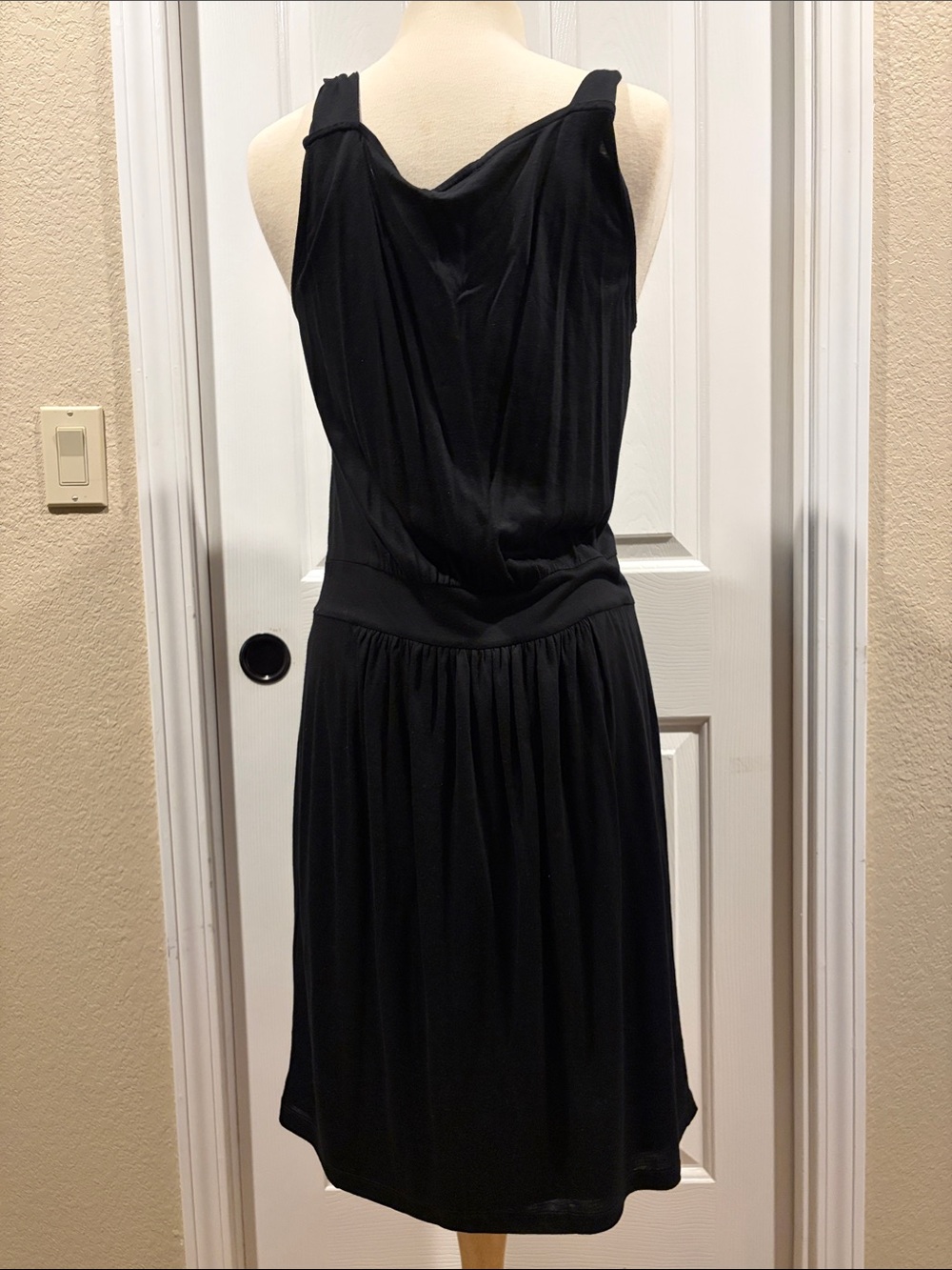 LOFT Black Sleeveless mini above knee Dress with Tie Waist NWT size 12 - Picture 6 of 7